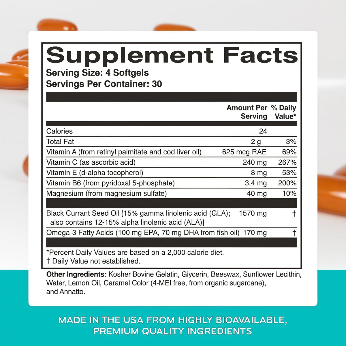 HydroEye Dry Eye Supplement, Clinically Tested, GLA & Omega3s - 120 Count Supports a healthy tear film and ocular surface, eye comfort from within, 30-day supply