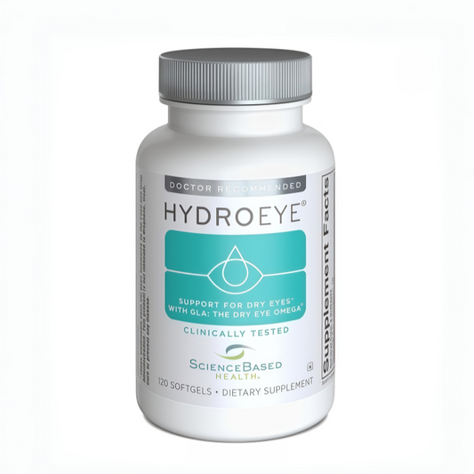 HydroEye Dry Eye Supplement, Clinically Tested, GLA & Omega3s - 120 Count Supports a healthy tear film and ocular surface, eye comfort from within, 30-day supply