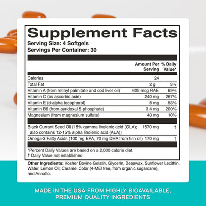 HydroEye Dry Eye Supplement, Clinically Tested, GLA & Omega3s - 120 Count Supports a healthy tear film and ocular surface, eye comfort from within, 30-day supply